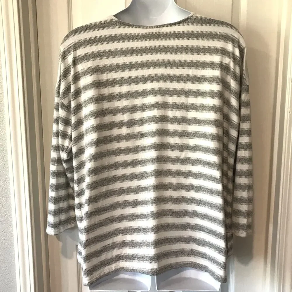 Ava & Viv Lightweight Striped Sweater sz 1X